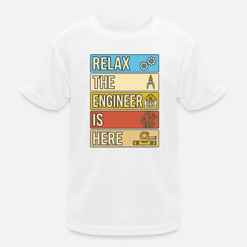 Relax The Engineer Is Here Retro Geschenk Kinder Funktions-T-Shirt