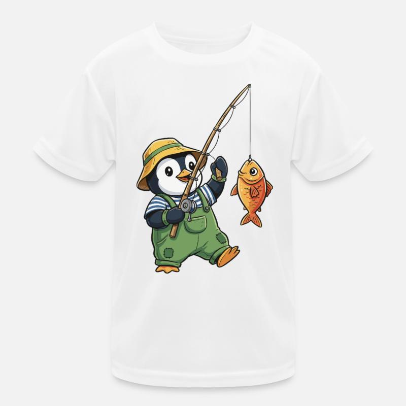 Pinguin Angler Kinder Funktions-T-Shirt