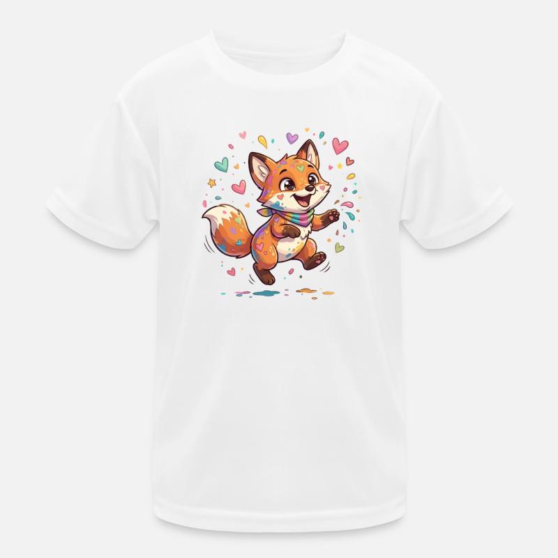 Liebenswerter Regenbogenfuchs Kinder Funktions-T-Shirt