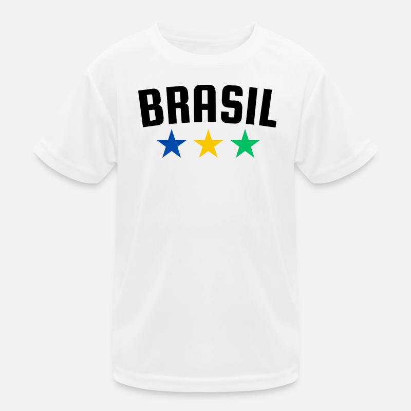 Brasilien 3 Sterne Design Kinder Funktions-T-Shirt