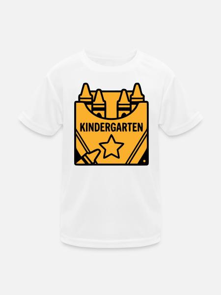 Crayons Kindergarten Logo - Kids Functional T-Shirt - white - Front