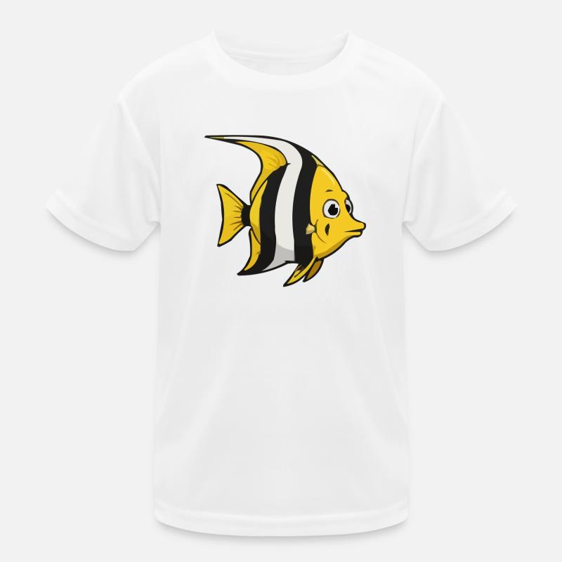 Yellow Stripe Fish Cartoon Kids Functional T-Shirt