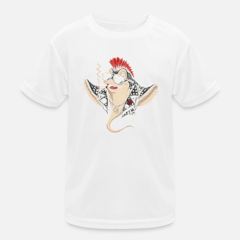 Punk-Rochen mit Mohawk Sonnenbrille Kinder Funktions-T-Shirt