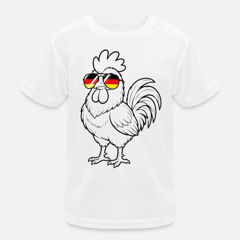 Deutsche flagge Hahn deutsch Deutschland Hühner Kinder Funktions-T-Shirt