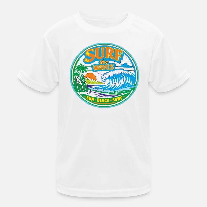 Sun-Beach-Surf Kinder Funktions-T-Shirt