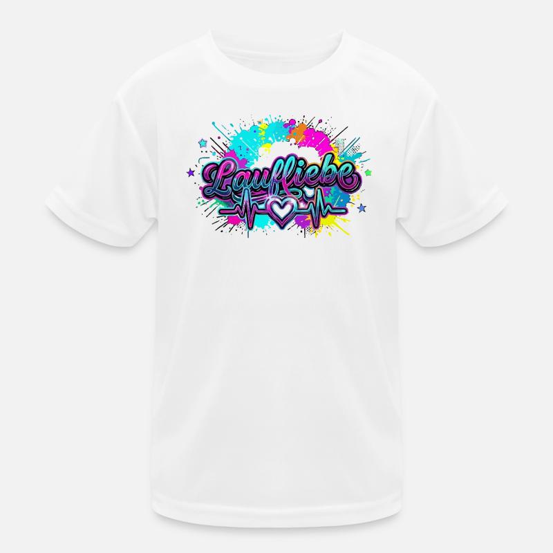 Lauf Liebe Herzschlag Farbexplosion Kinder Funktions-T-Shirt