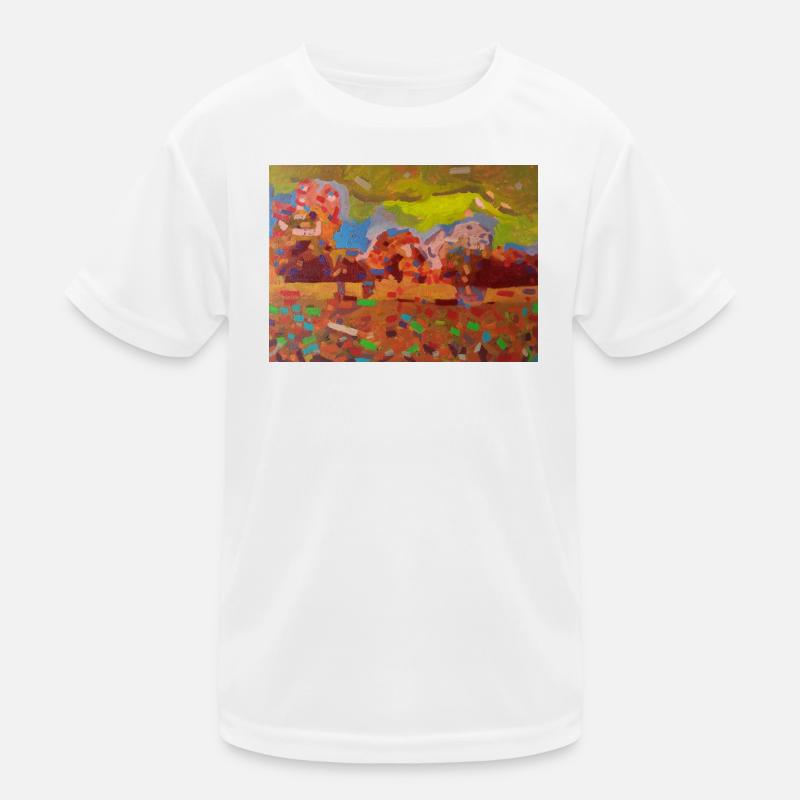 Farbenfrohes Landschaftsmosaik Kinder Funktions-T-Shirt