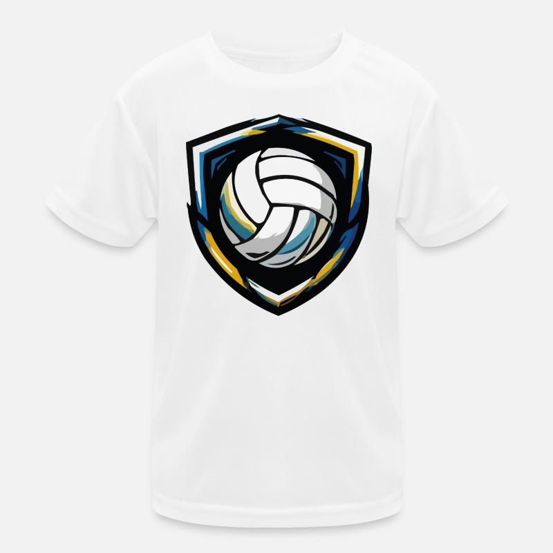 Volleyball Shield Emblem Kids Functional T-Shirt