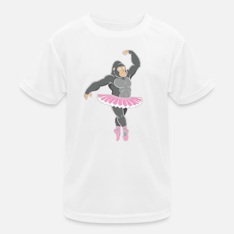 Gorilla in pink tutu dancing Kids Functional T-Shirt