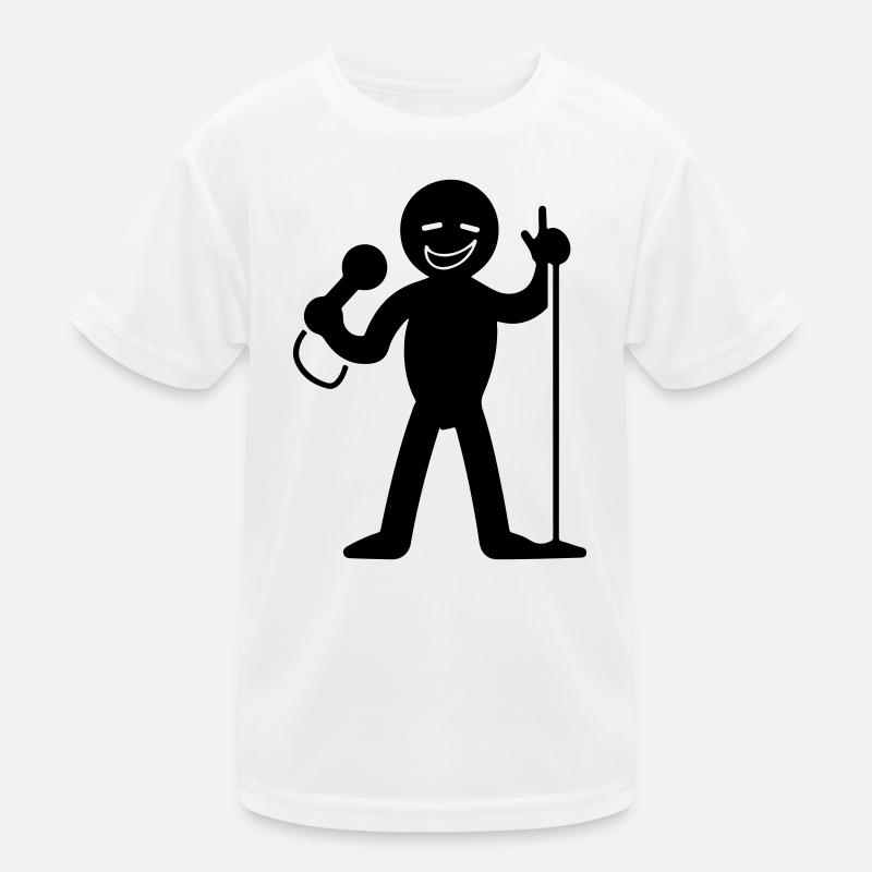 Sänger mit Mikrofon Kinder Funktions-T-Shirt