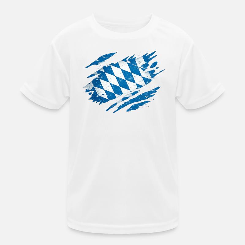 Bavaria Bavarian Flag Flag Kids Functional T-Shirt