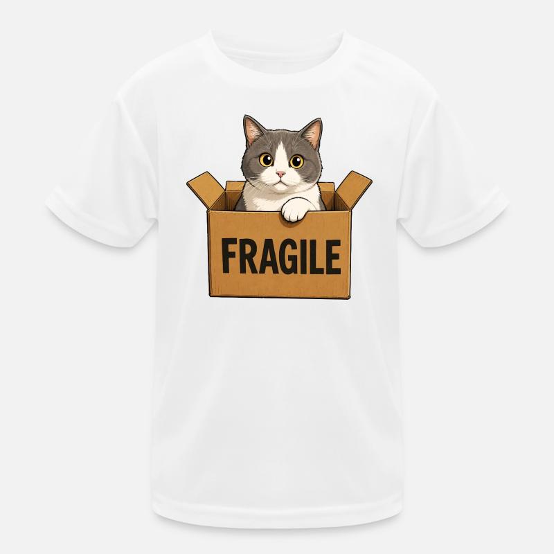 Katze im Karton Kinder Funktions-T-Shirt