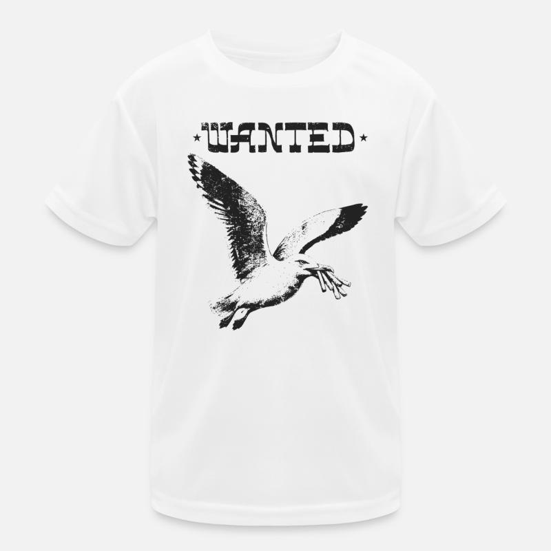 Wanted - Diebische Möwe Kinder Funktions-T-Shirt