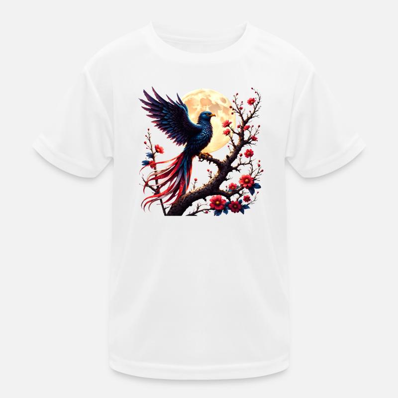 Lunar Blue Phoenix in Blühe Kinder Funktions-T-Shirt