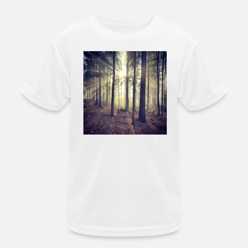 Sonnenstrahlen Waldlicht Kinder Funktions-T-Shirt