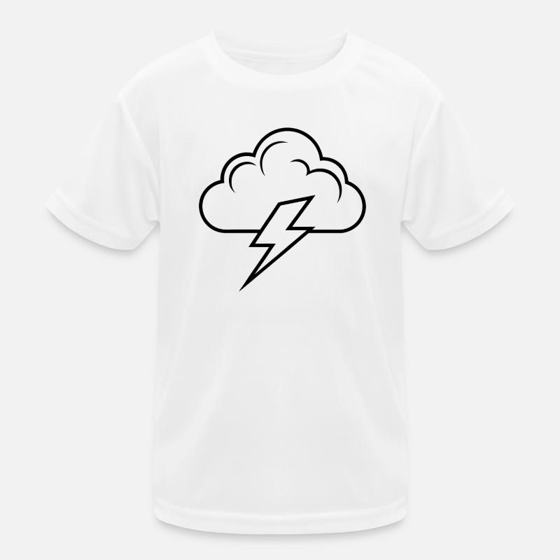 Wolke und Blitz Kinder Funktions-T-Shirt