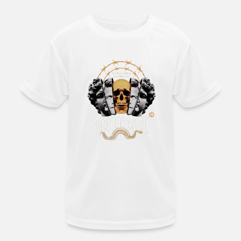 Skull circle with barbed wire Kids Functional T-Shirt