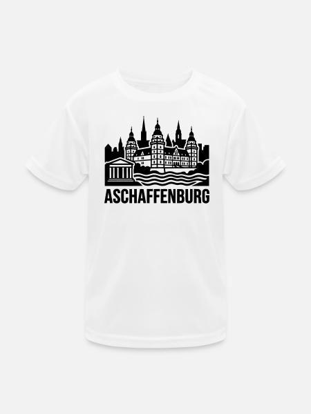 Aschaffenburg Silhouette Wahrzeichen - Kinder Funktions-T-Shirt - Weiß - Vorne