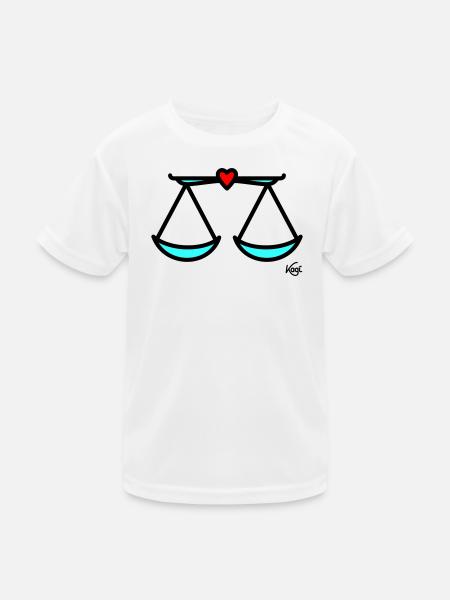 Waage groß - Kinder Funktions-T-Shirt - Weiß