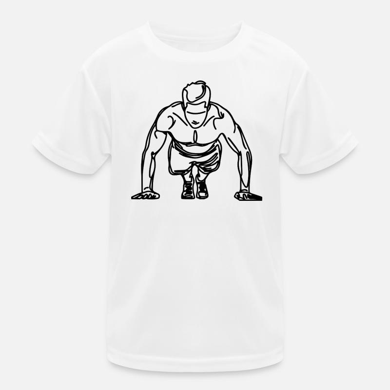 Bodybuilder Zeichnung Kinder Funktions-T-Shirt