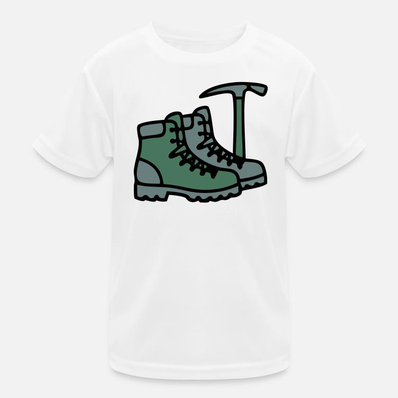 Wanderschuhe Eispickel Bergsteiger Alpen Wanderer Kinder Funktions-T-Shirt