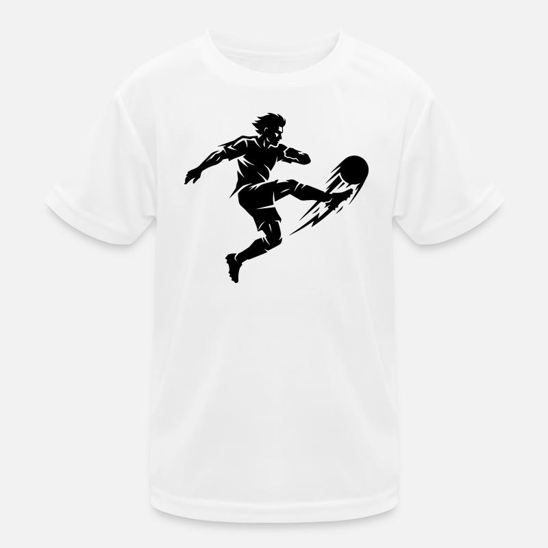 Fussballer Silhouette Kinder Funktions-T-Shirt