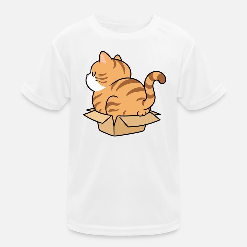 Katzenkind im Karton Kinder Funktions-T-Shirt
