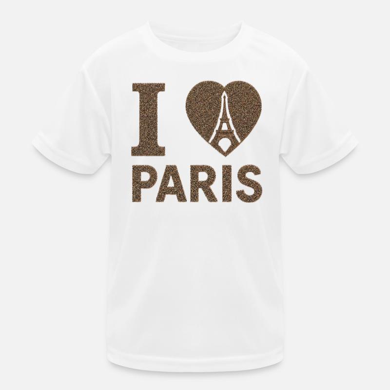 I Heart Paris Crowd Art Kids Functional T-Shirt