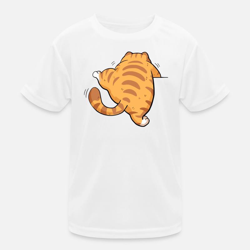 Back view tabby kitten Kids Functional T-Shirt