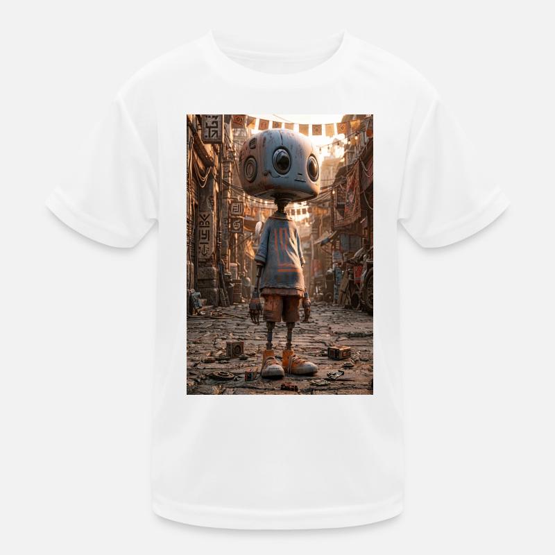 Rostiger Roboter im Neon-Basar Kinder Funktions-T-Shirt