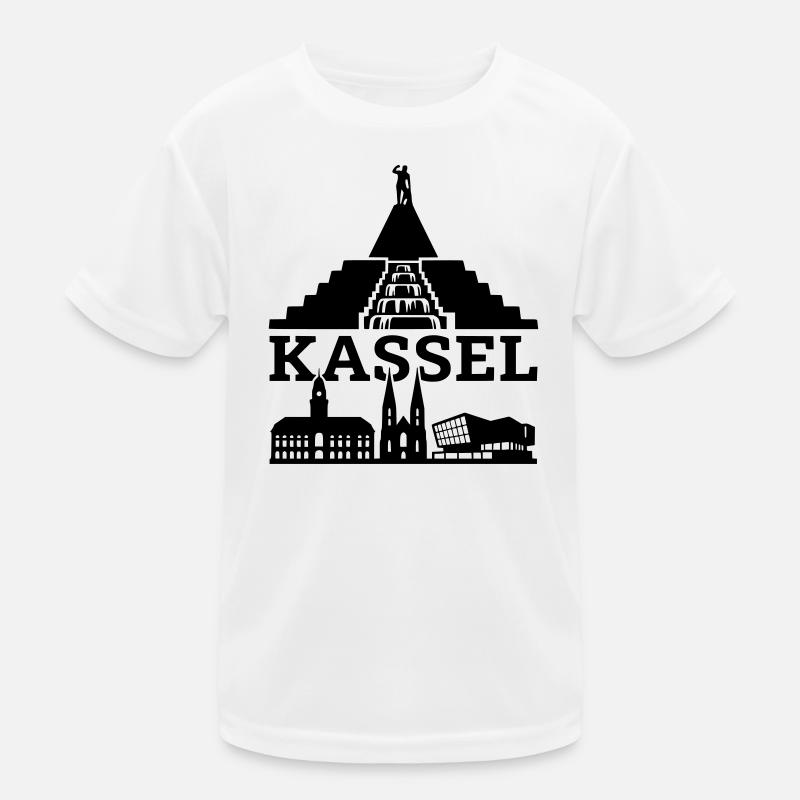 Kassel Wahrzeichen Silhouette Kinder Funktions-T-Shirt