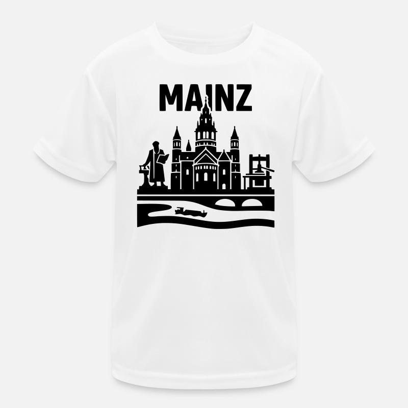 Mainz Silhouette Wahrzeichen Kinder Funktions-T-Shirt