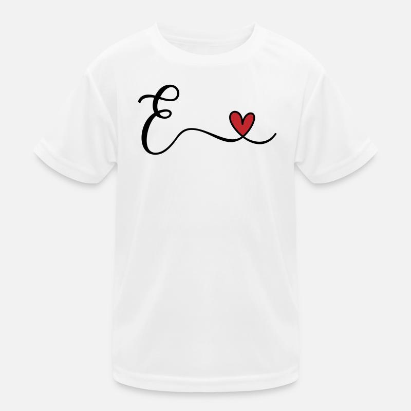 Letter E Monogram Kids Functional T-Shirt