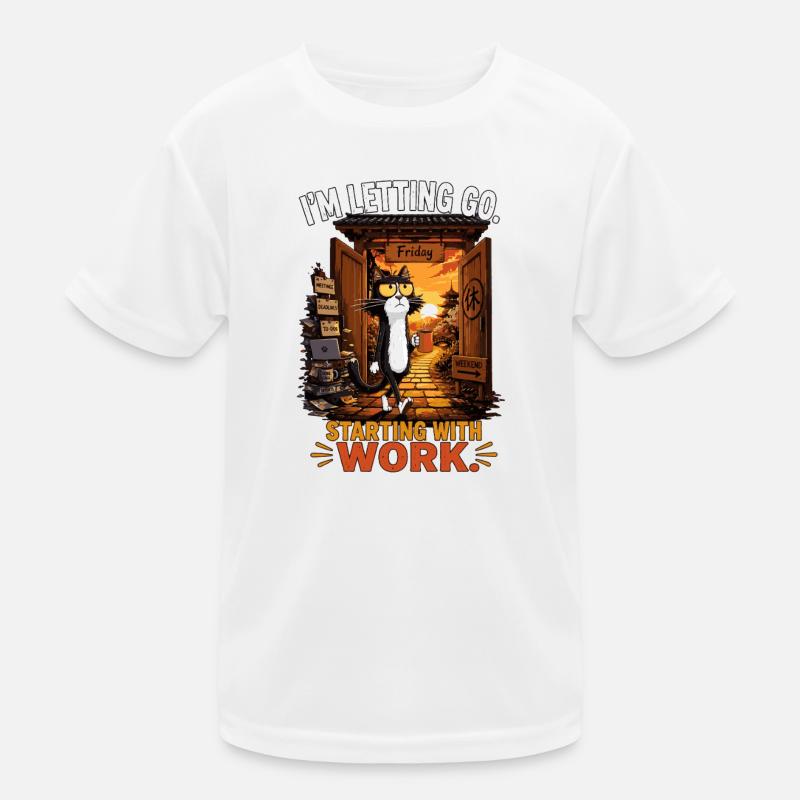 Friday Escape Cat: Starting with Work Kids Functional T-Shirt