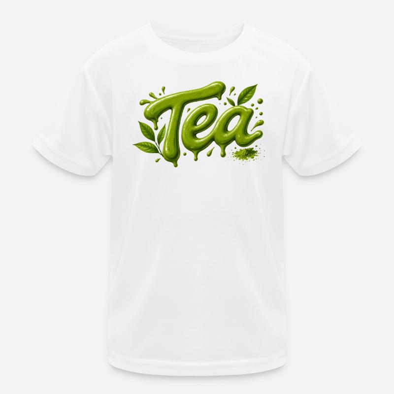 Tea Typography Matcha Design Kids Functional T-Shirt