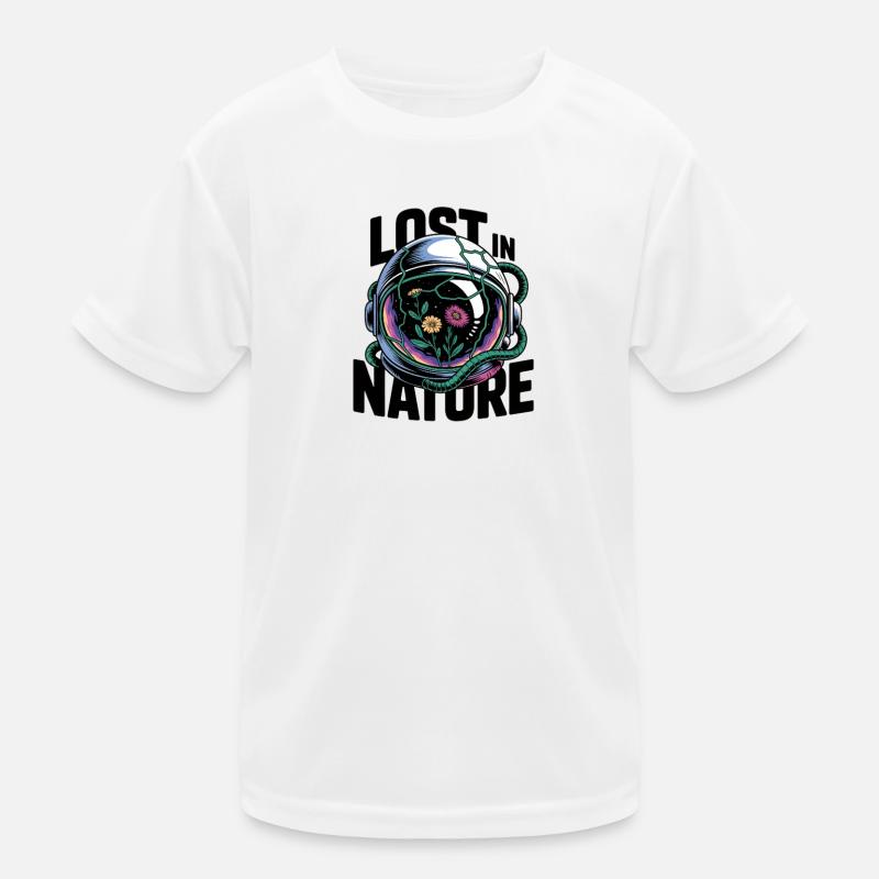 Fleurs du casque d’astronaute perdues dans l’espace naturel T-shirt sport Enfant