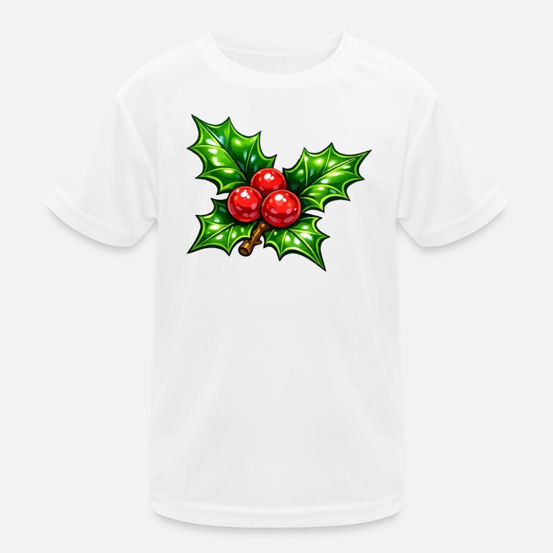 Stechpalme mit Beeren Kinder Funktions-T-Shirt