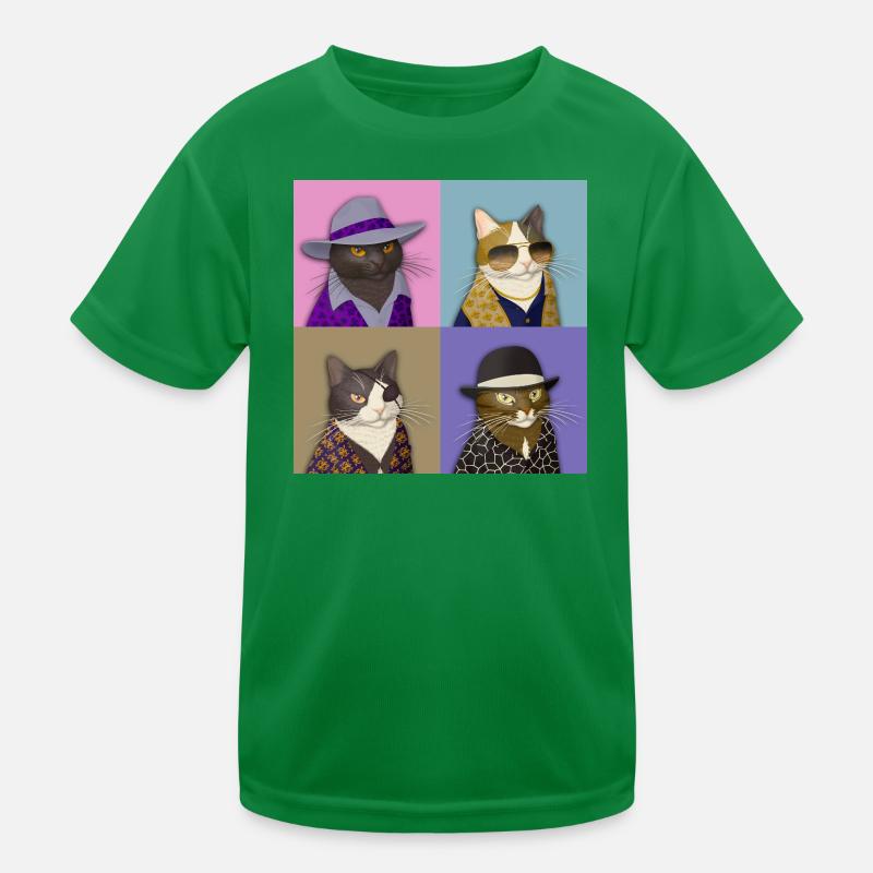 Badass Cat Quartet Kids Functional T-Shirt