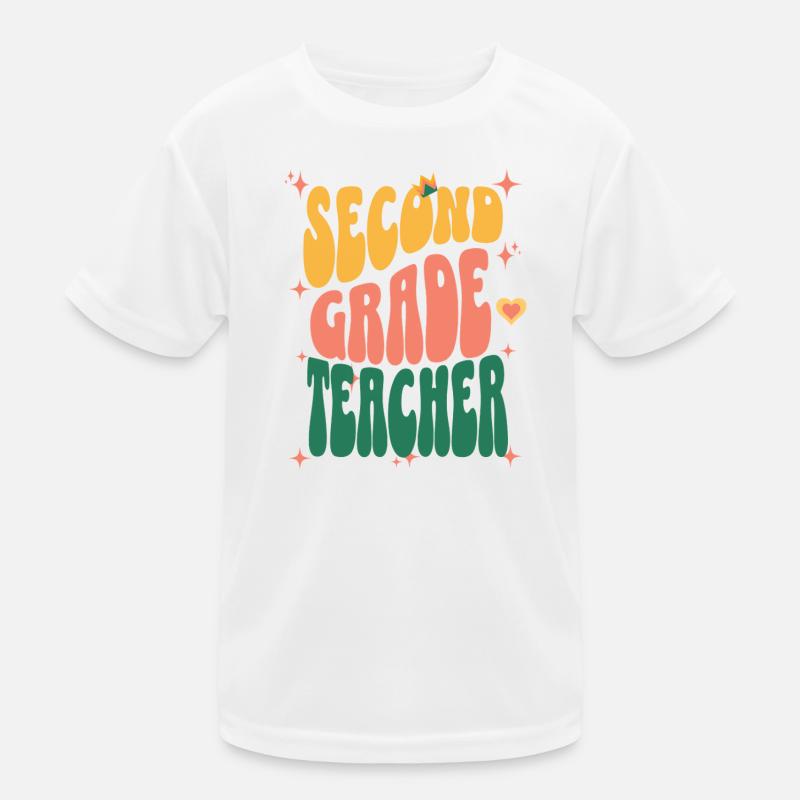 Second Grade Teacher Retro Kids Functional T-Shirt