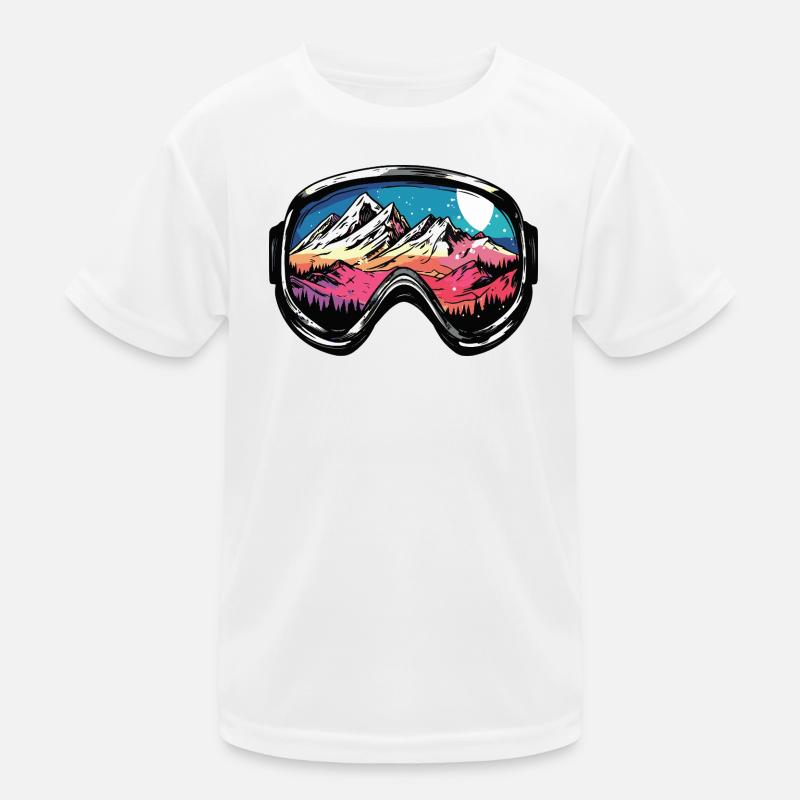 Ski Goggles Mountains Ski Kids Functional T-Shirt