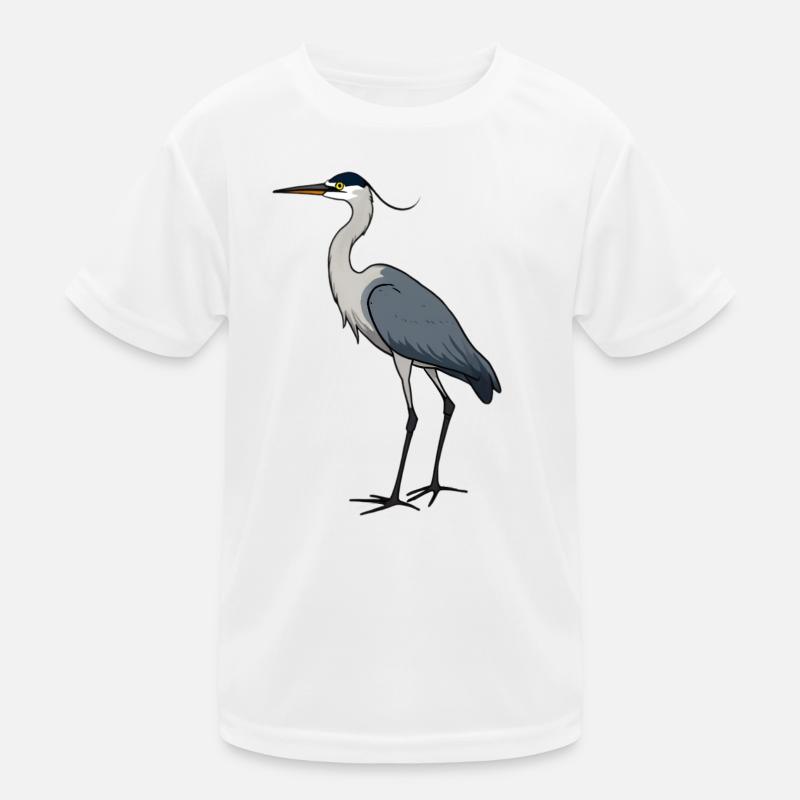 Grey Heron Kids Functional T-Shirt