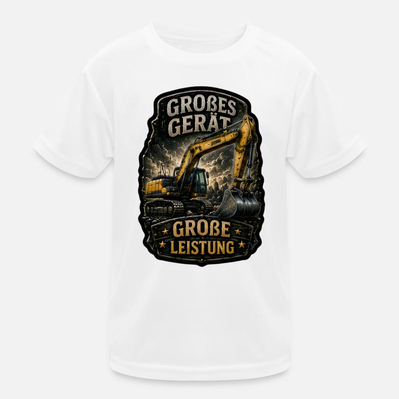 Großes Gerät. Große Leistung. Kinder Funktions-T-Shirt