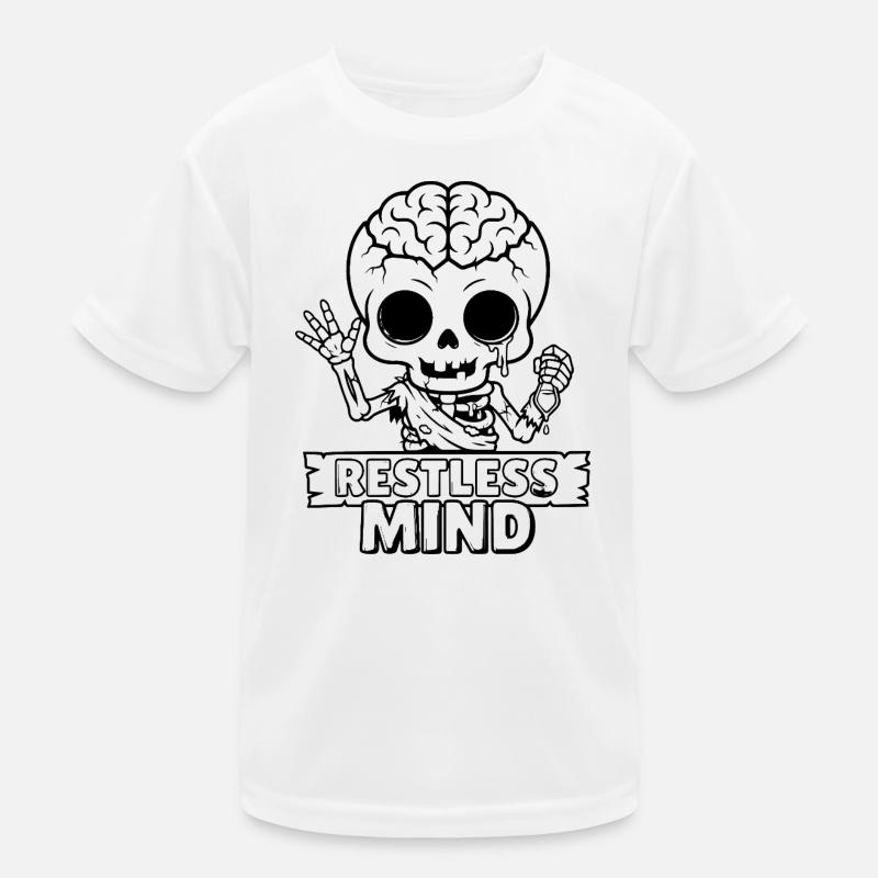 Restless Mind Skull Skull Psychology Kids Functional T-Shirt