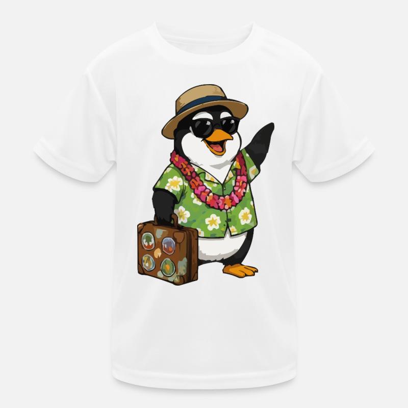 Penguin Vacation Kids Functional T-Shirt