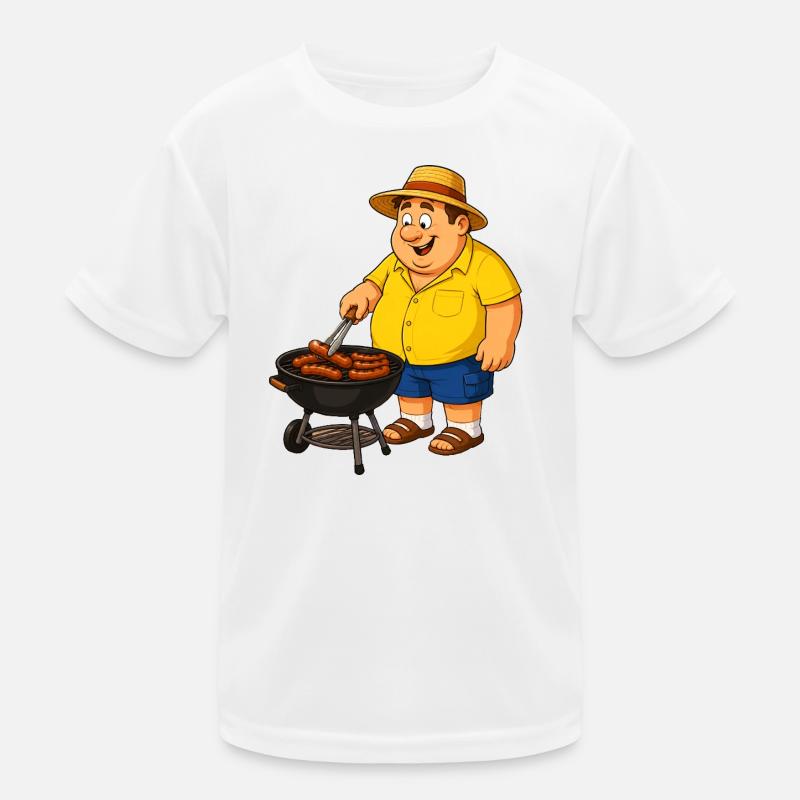 Barbecue with straw hut Kids Functional T-Shirt