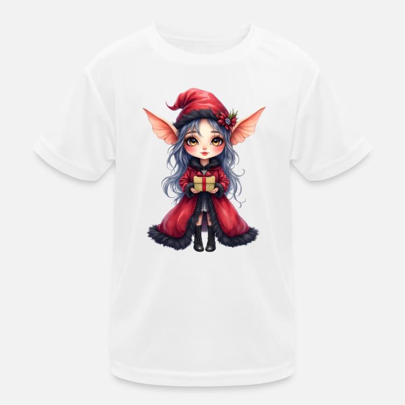 Rote Mantel-Weihnachtsfee Kinder Funktions-T-Shirt