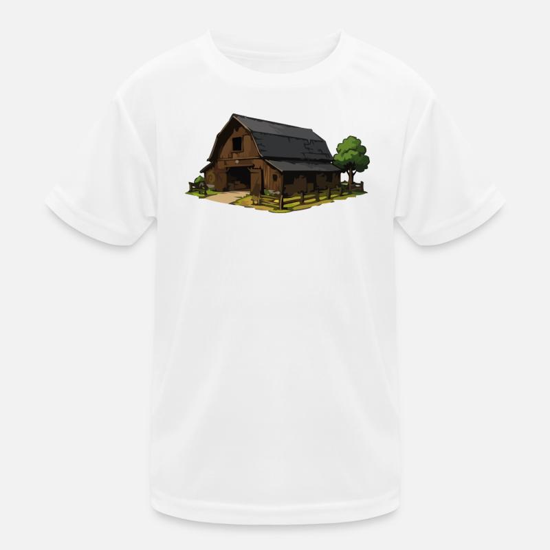 Rustikale Scheune Illustration Kinder Funktions-T-Shirt