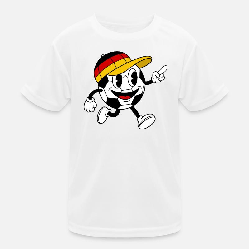 Fußball Fan Retro Comic Maskottchen Kinder Funktions-T-Shirt