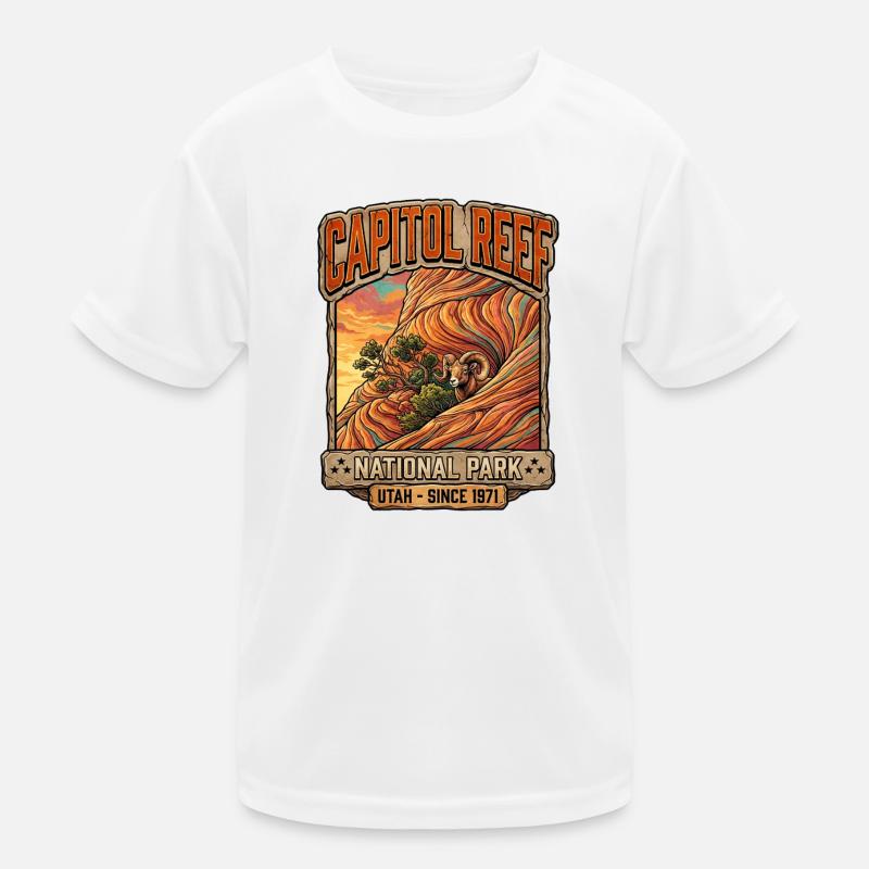 Capitol Reef Ram Desert Patch Kinder Funktions-T-Shirt