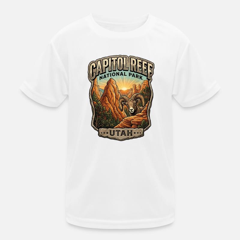 Capitol Reef Desert Ram Utah Kinder Funktions-T-Shirt